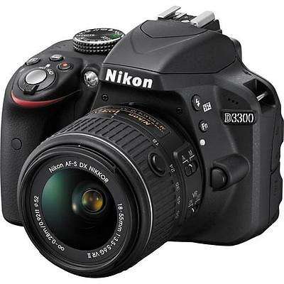 Nikon D3300 24.2 MP Digital SLR W/ NIKKOR 18-55mm f/3.5-5.6G VR II Lens Black